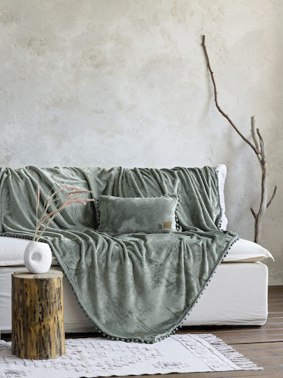 Nima Macia Armchair Throw Jacquard 130x180cm Sage Green 32383