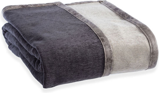Nef-Nef Homeware New Tanger Ριχτάρι Διθέσιου Καναπέ Δύο 'Οψεων Chenille 180x250εκ. Purple/ecru