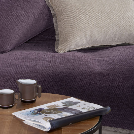 Nef-Nef Homeware New Tanger Ριχτάρι Διθέσιου Καναπέ Δύο 'Οψεων Chenille 180x250εκ. Purple/ecru