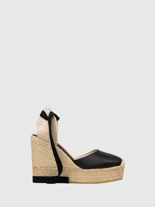 Gaimo Platforme dama în stil espadrile Negre