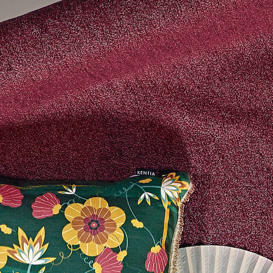 Kentia Dayton Zweisitzer-Sofa Überwurf Chenille 180x250cm Burgundisch