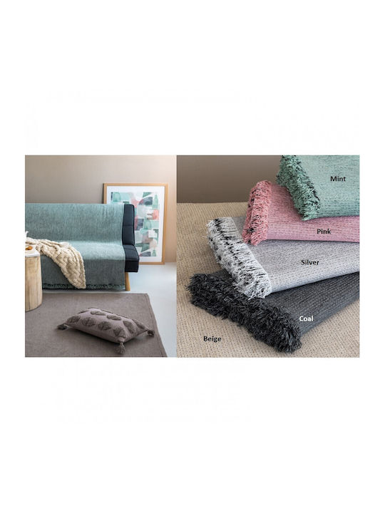 Palamaiki Hub Armchair Throw Two Sides Chenille 180x180cm Coal