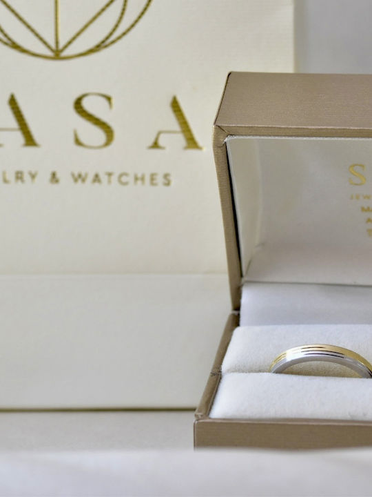 Valauro Bicolour Matte Wedding Ring 438a-aa