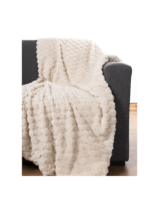 Silk Fashion Silk Fashion Armchair Throw Fur 170x220cm Ivory
