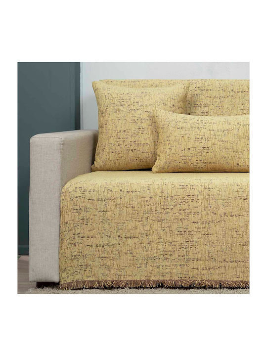 Cotone Betty Three-Seater Sofa Throw Chenille 175x300cm Golden