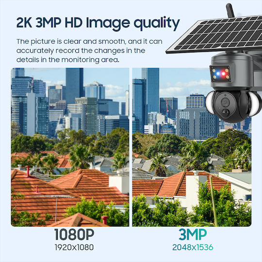 JK14-S528-3MP-WiFi IP Surveillance Camera Wi-Fi Full HD+ 5MP Waterproof Battery Powered with Lens 3.6mm