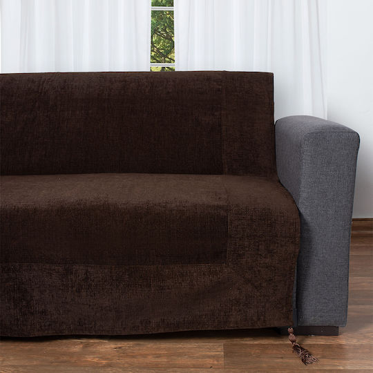 Silk Fashion Chenille Zweisitzer-Sofa Überwurf 180x250cm Braun