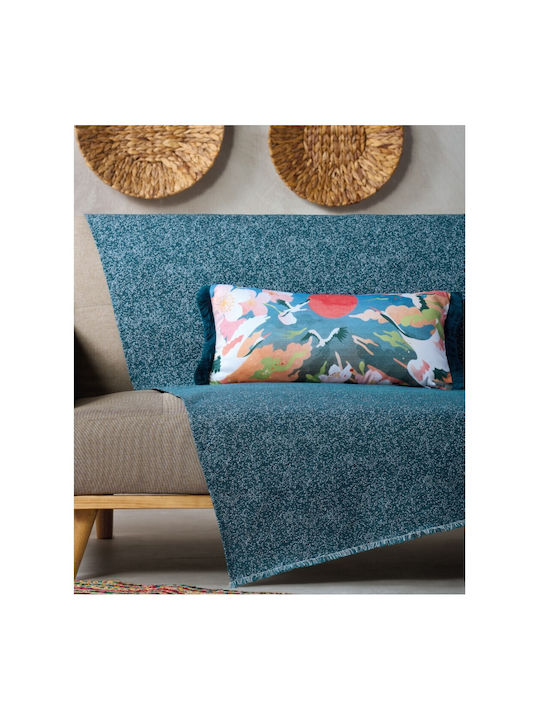 Kentia Liberty Armchair Throw Jacquard 170x180cm Blue
