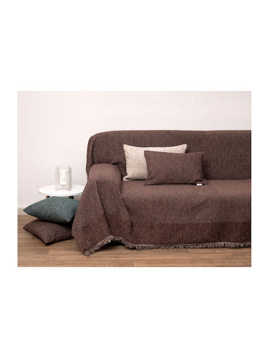 Viopros Four-Seater Sofa Throw 2 Sides 180x320cm Coffee