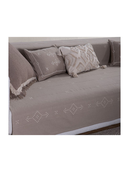 Nef-Nef Homeware Ριχτάρι Διθέσιου Καναπέ Figerald 180x250εκ. Beige