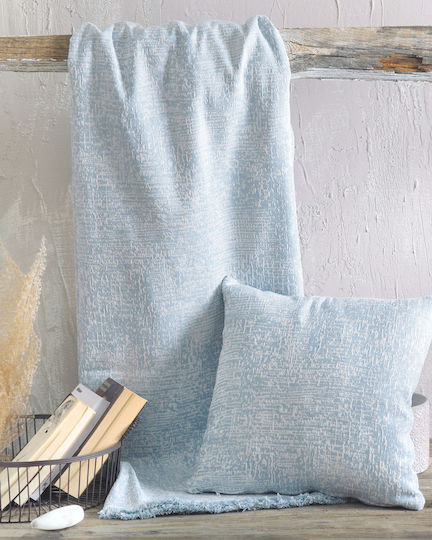 Rythmos Canda Three-Seater Sofa Throw Two Sides Jacquard 180x280cm Petrol Blue