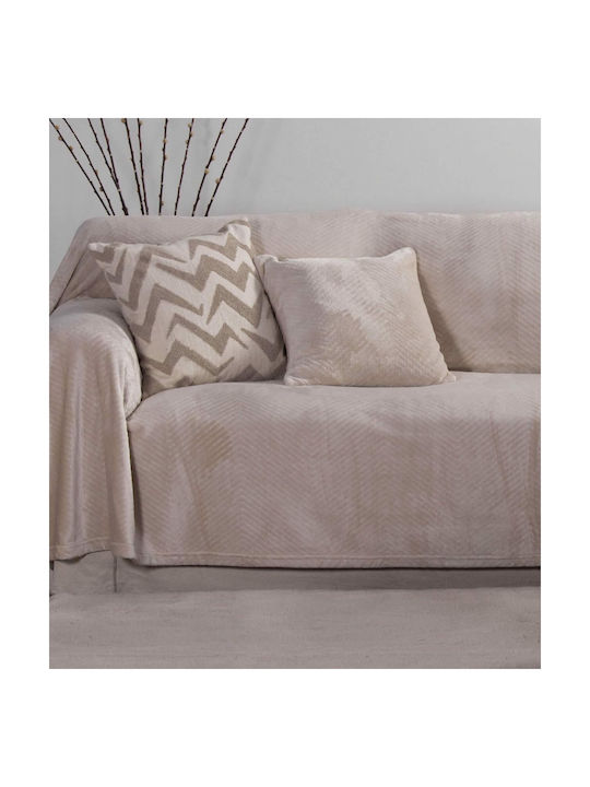 Nef-Nef Homeware Sofa Cushion Dakari Fleece Ecru 45x45cm