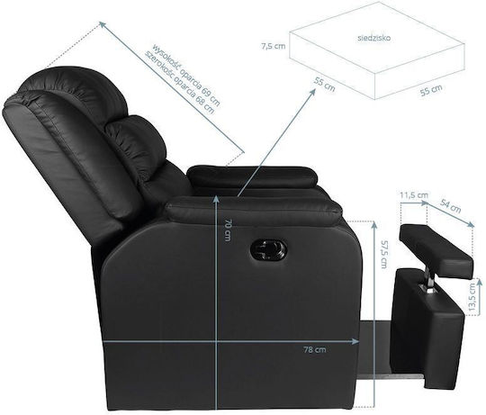 Activeshop Hilton Pedicure Chair with Adjustable Height Black