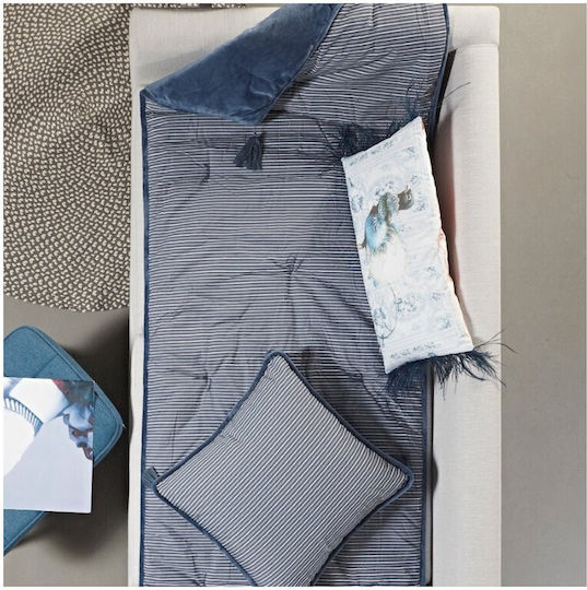 Kentia Μαξιλάρι Καναπέ Gerald από 100% Βαμβάκι Blue 50x50εκ.