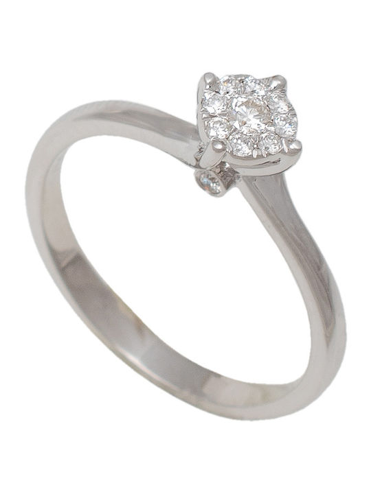 Diamond Jools Single Stone Ring From 18K White Gold Diamond Jools Single Stone Ring From 18K White Gold