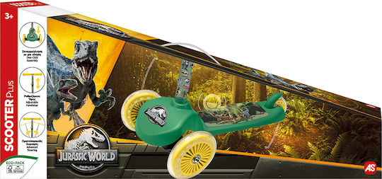 AS Scuter Copii Plus Jurassic World 3 Roți Pentru 3+ Ani Verde