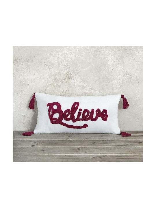 Nima Възглавница за Диван Believe От 100% Памук Бяла 30x60см