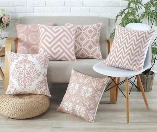 TnS Perna De Canapea Model 6 Din 100% Bumbac Roz 6 42x42cm