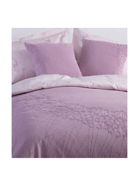 Nef-Nef Homeware Διακοσμητική Μαξιλαροθήκη Vendetta από 100% Βαμβάκι Mauve 50x50εκ.