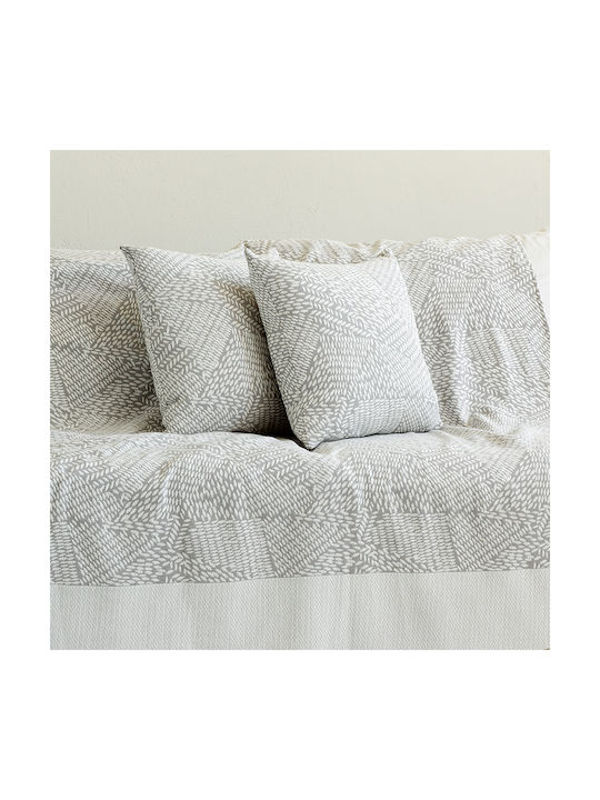 Nima Μαξιλάρι Καναπέ Basida από 100% Βαμβάκι Gray 45x45εκ.