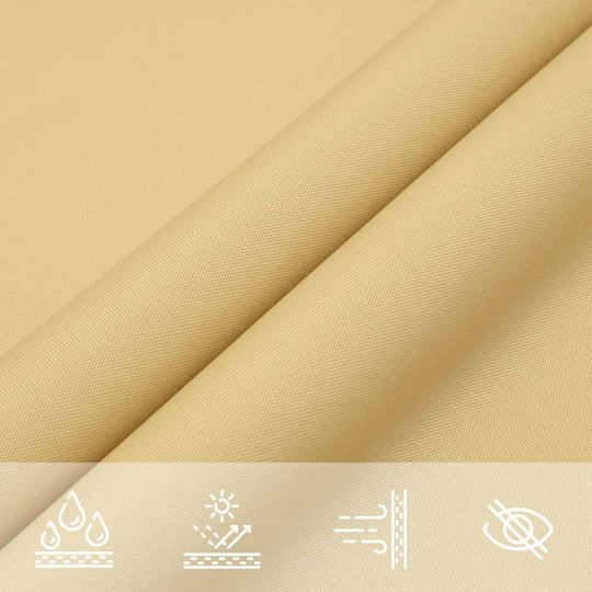 vidaXL Square Shade Sail Beige with PU Coating 2x2m