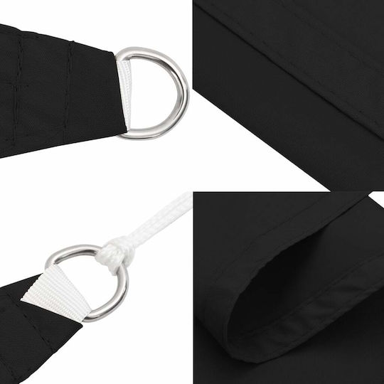 vidaXL Τρίγωνο Πανί Σκίασης Μαύρο με Επίστρωση PU 5x7m