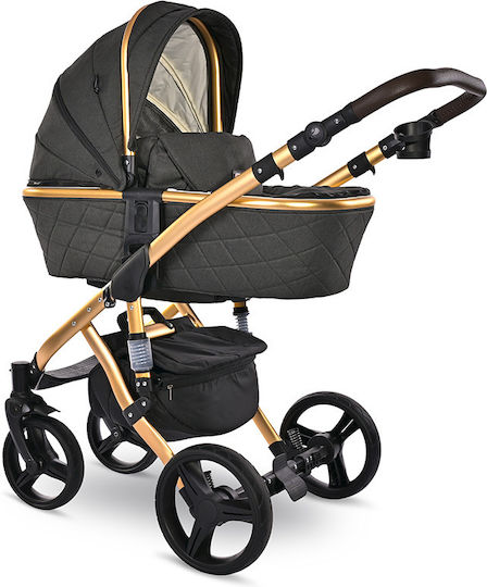 Lorelli Rimini Premium 3 in 1 Baby Stroller Suitable for Newborn Black Jasper 21.8kg