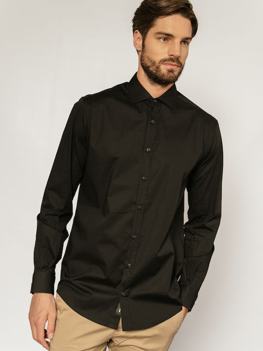 Edward Jeans Men's Shirt Long Sleeve Black