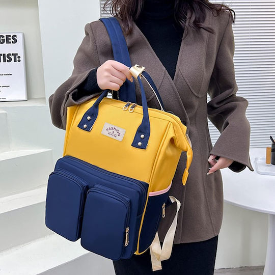 Quasar Wickeltasche Krankenhaus Rucksack Yellow-Navy 37x27x16cm.