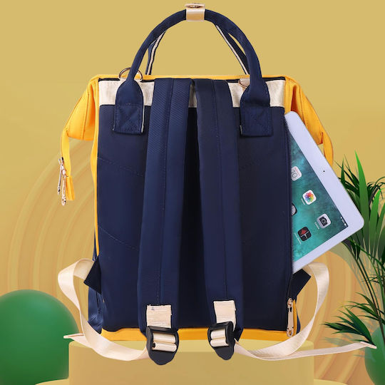 Quasar Wickeltasche Krankenhaus Rucksack Yellow-Navy 37x27x16cm.