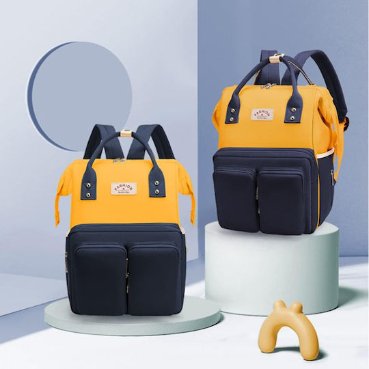 Quasar Wickeltasche Krankenhaus Rucksack Yellow-Navy 37x27x16cm.