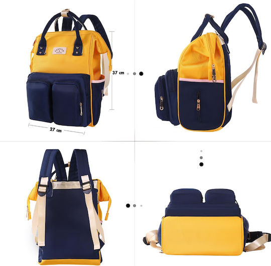 Quasar Wickeltasche Krankenhaus Rucksack Yellow-Navy 37x27x16cm.