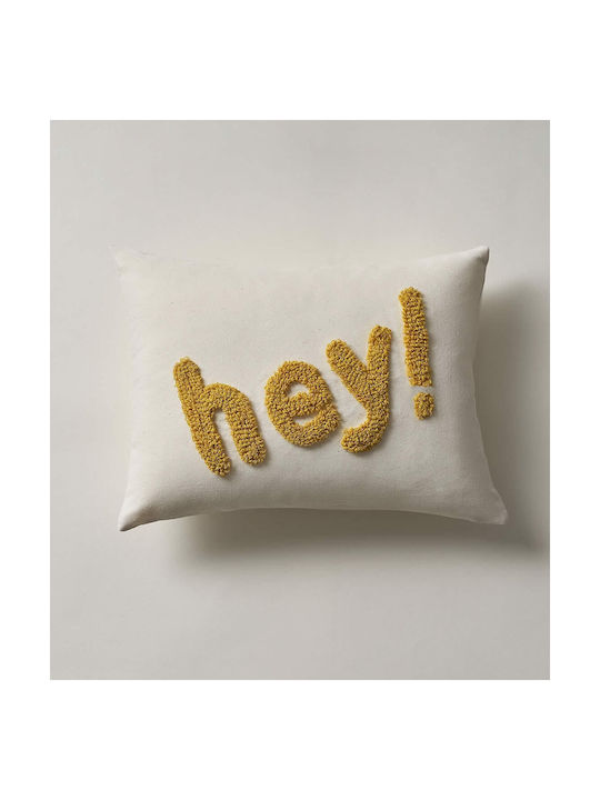 Gofis Home Διακοσμητική Μαξιλαροθήκη Hey Fleece Ecru-yellow 255 30x45εκ.