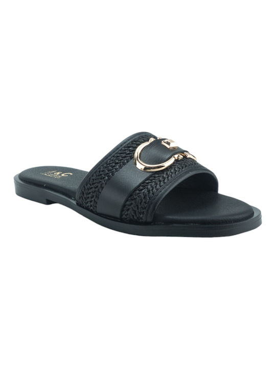 Plato Women's Flat Sandals in Black Color