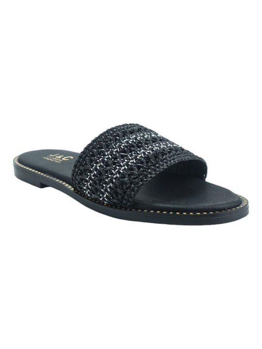 Plato Women's Flat Sandals in Black Color