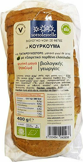 Sottolestelle Toast Bread Wheat With Turmeric and Poppy Seed Slices 400gr