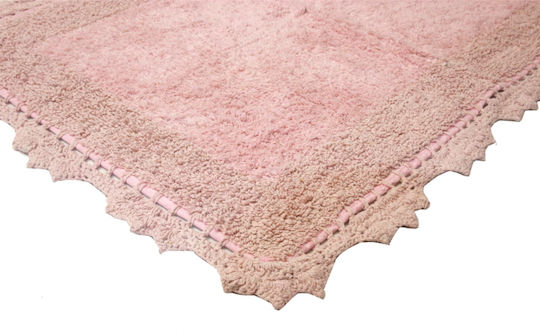 Anna Riska Бански килим Памук Правоъгълена Lace 430070 Розов 65x120бр
