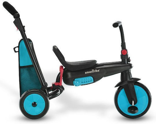 Smart Trike Kinder-Dreirad STR3 Folding Faltbar, Umwandelbar mit Elternlenker & Zelt für 9+ Monate Blau