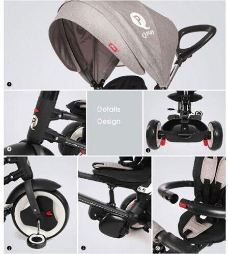 Q Play Rito Convertible with Parental Handle 3 in 1 for 10 Months Black