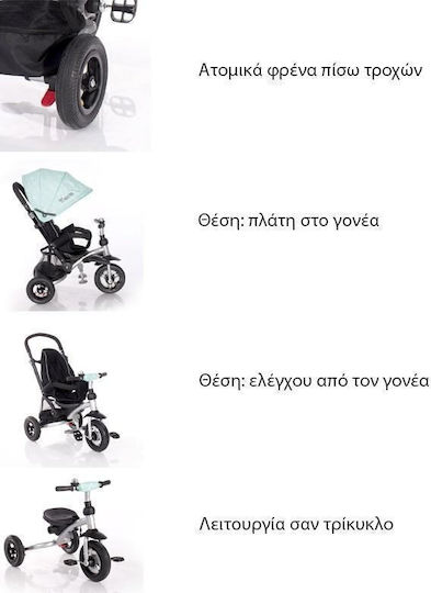 Lorelli Jet Air Kids Tricycles with Parental Handle for 1-3 Years Gray