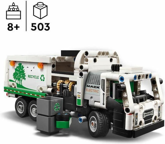 LEGO Technic Mack® Lr Camion de Gunoi Electric pentru 8+ Ani 503 Piese