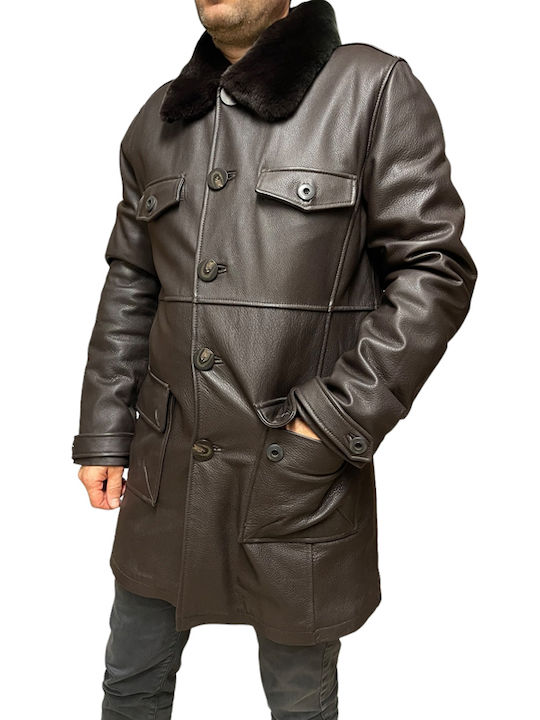 MARKOS LEATHER Men's Leather Jacket Brown