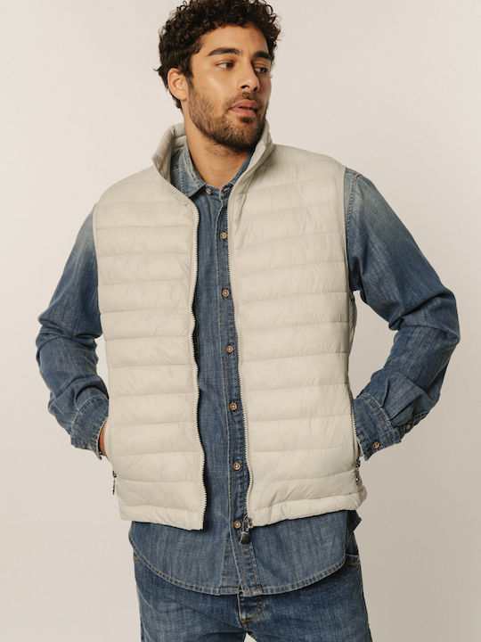 Edward Jeans Men's Sleeveless Puffer Jacket Gray