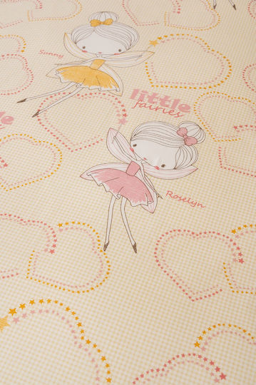 Biokarpet Naf Naf Fairies 353 Cream Pink Σετ Σεντόνια-σετ Σεντόνια