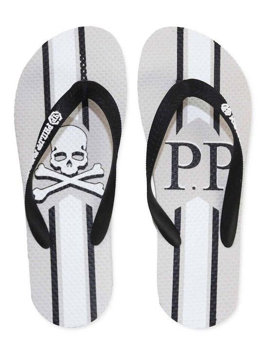 Philipp Plein Men's Flip Flops White