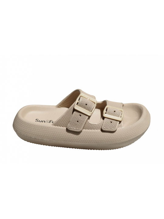 Sun & Fun 610041 Frauen Flip Flops in Beige Farbe