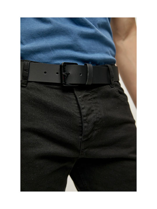 Edward Jeans Men's Leather Belt Black