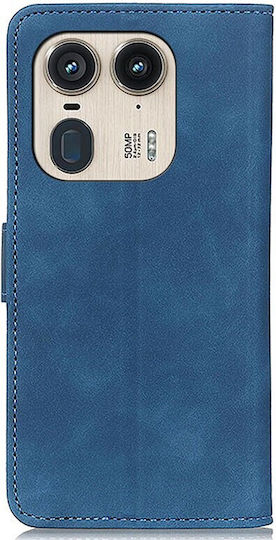 Retro Wallet Δερμάτινο Μπλε (Motorola Edge 50 Ultra 5G)