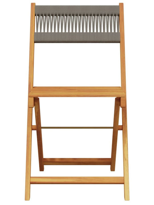 Градински Стол Дървен Сив 2 Бройки 38x32.5x79см
