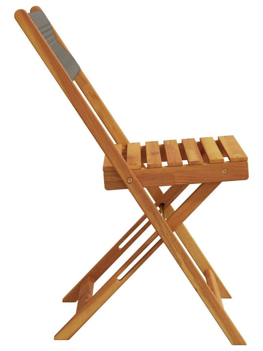 Градински Стол Дървен Сив 2 Бройки 38x32.5x79см